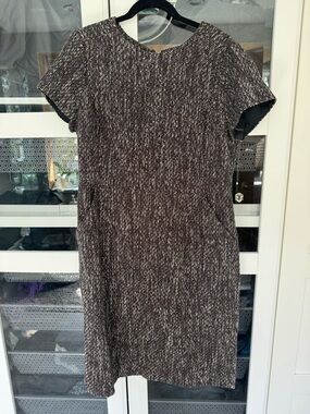 Boden Brown Tweed Midi Dress 14L